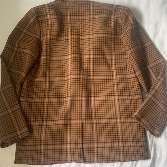 Wilfred oversized camel check notch collar 2 button men’s style blazer BWOT - Picture 6 of 11